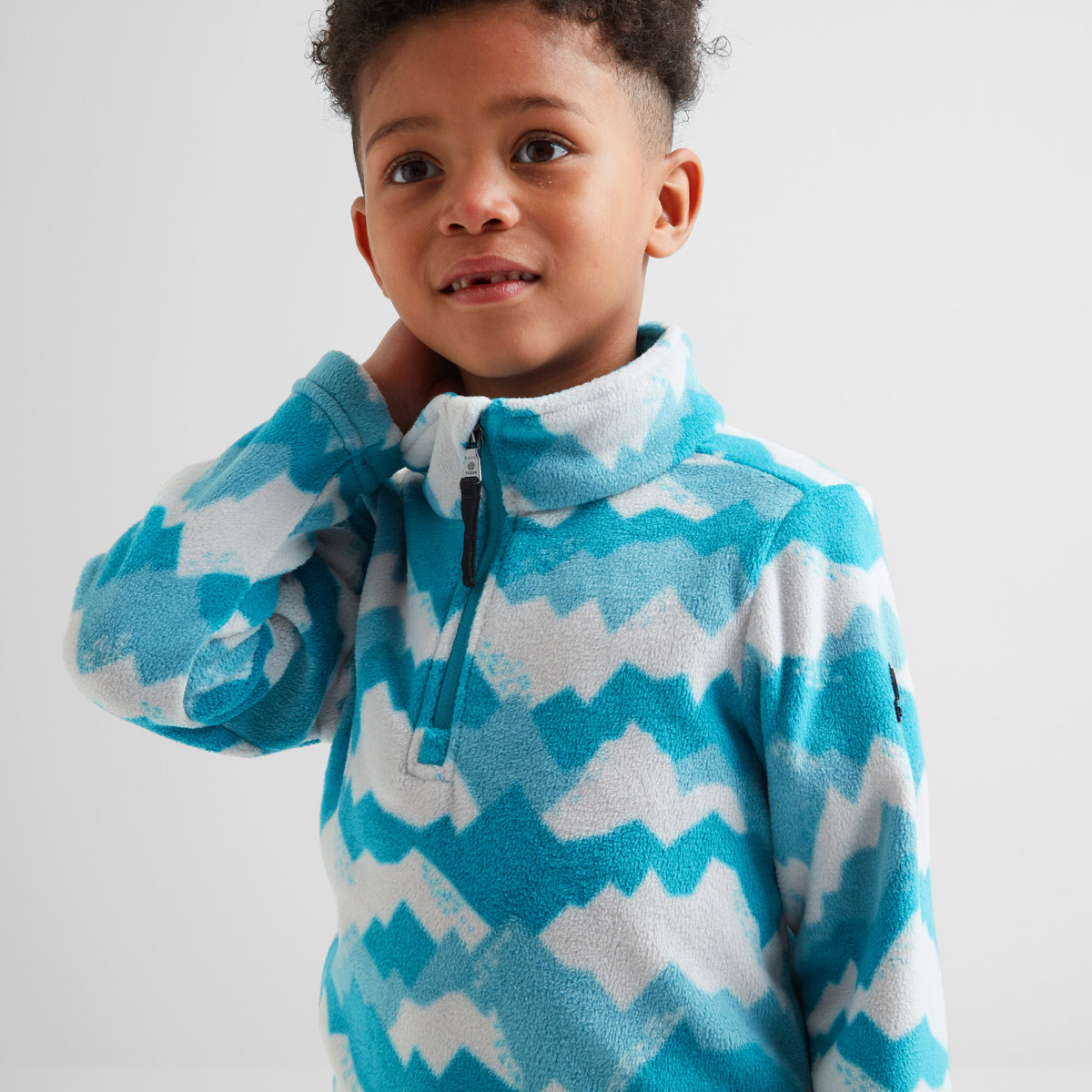 Toffolo Kids Zipneck Fleece - Mosaic Mountain Print - Image 5