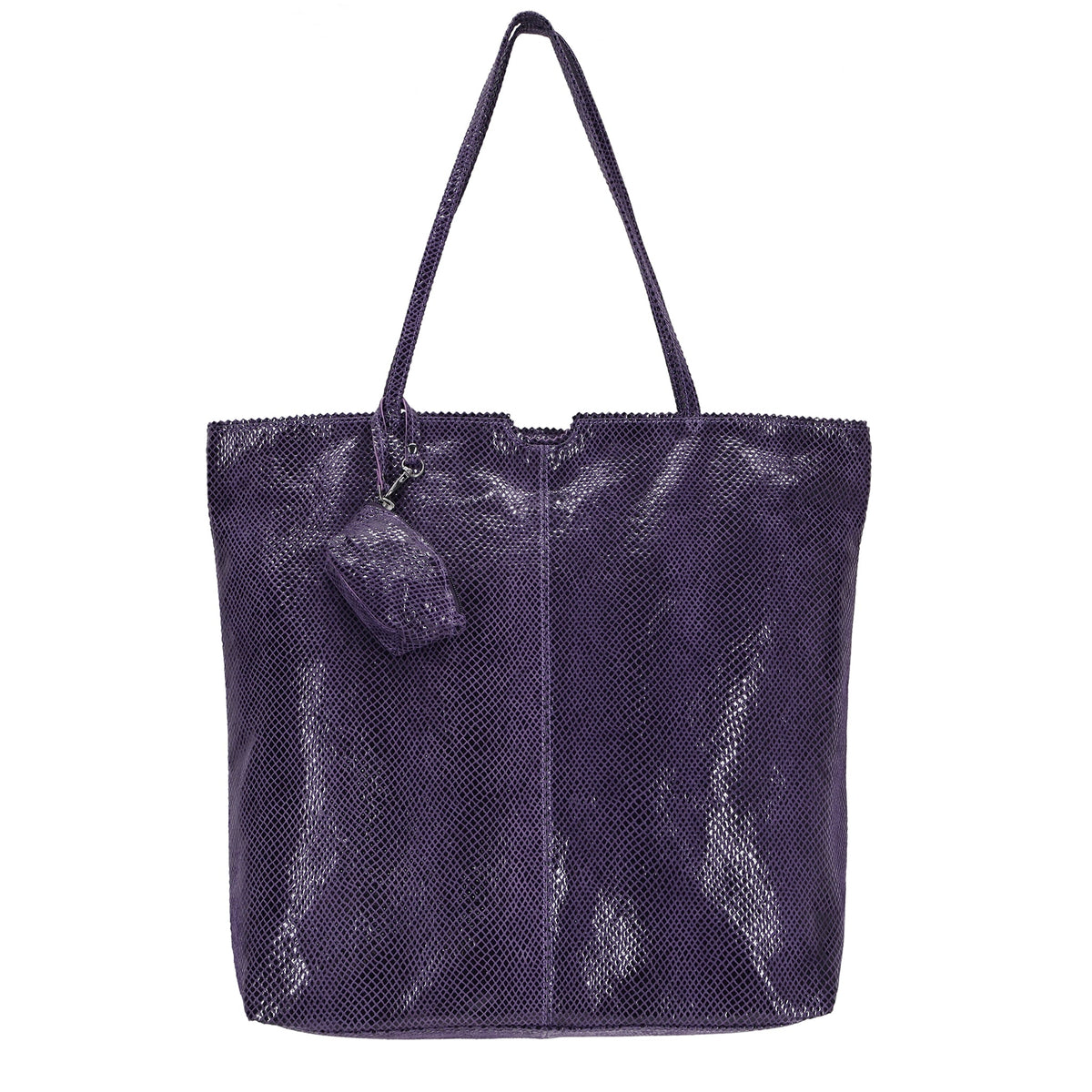Gemma Leather Tote Bag - Purple