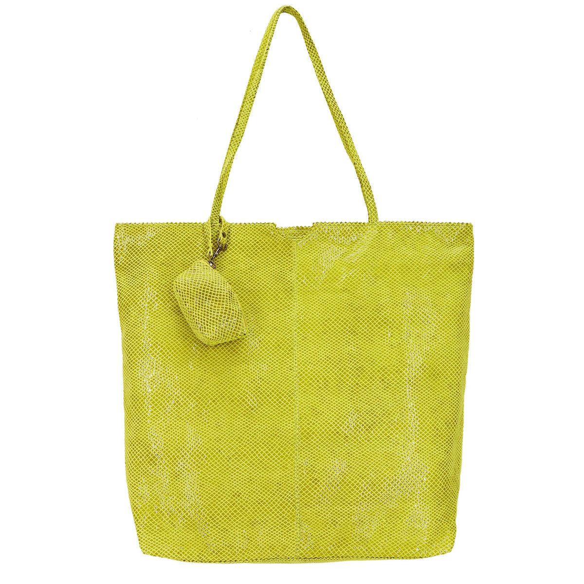 Gemma Leather Tote Bag - Chartreuse