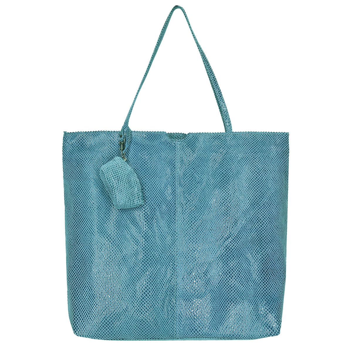 Gemma Leather Tote Bag - Turquoise