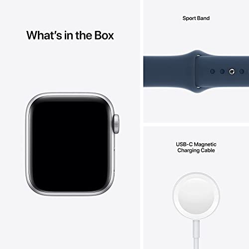 Apple Watch SE (GPS) 40mm Silver Aluminum Case with Abyss Blue Sport Band - MKNY3LL/A - Image 6
