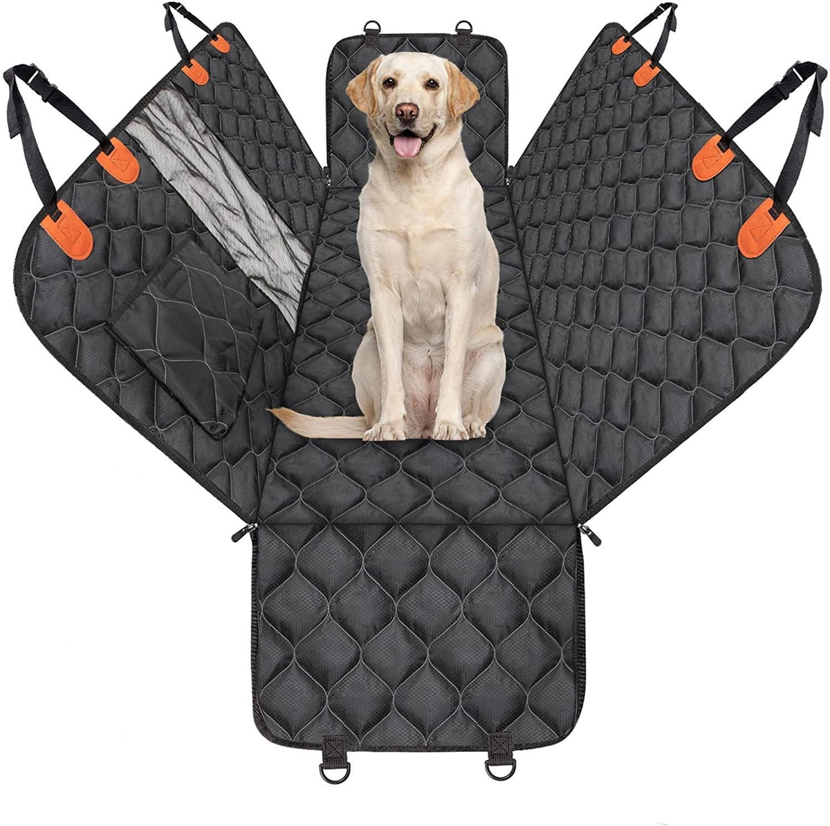 Pet Car Travel Rear Seat Cushion - KC12 Round Lingge Luxury Open