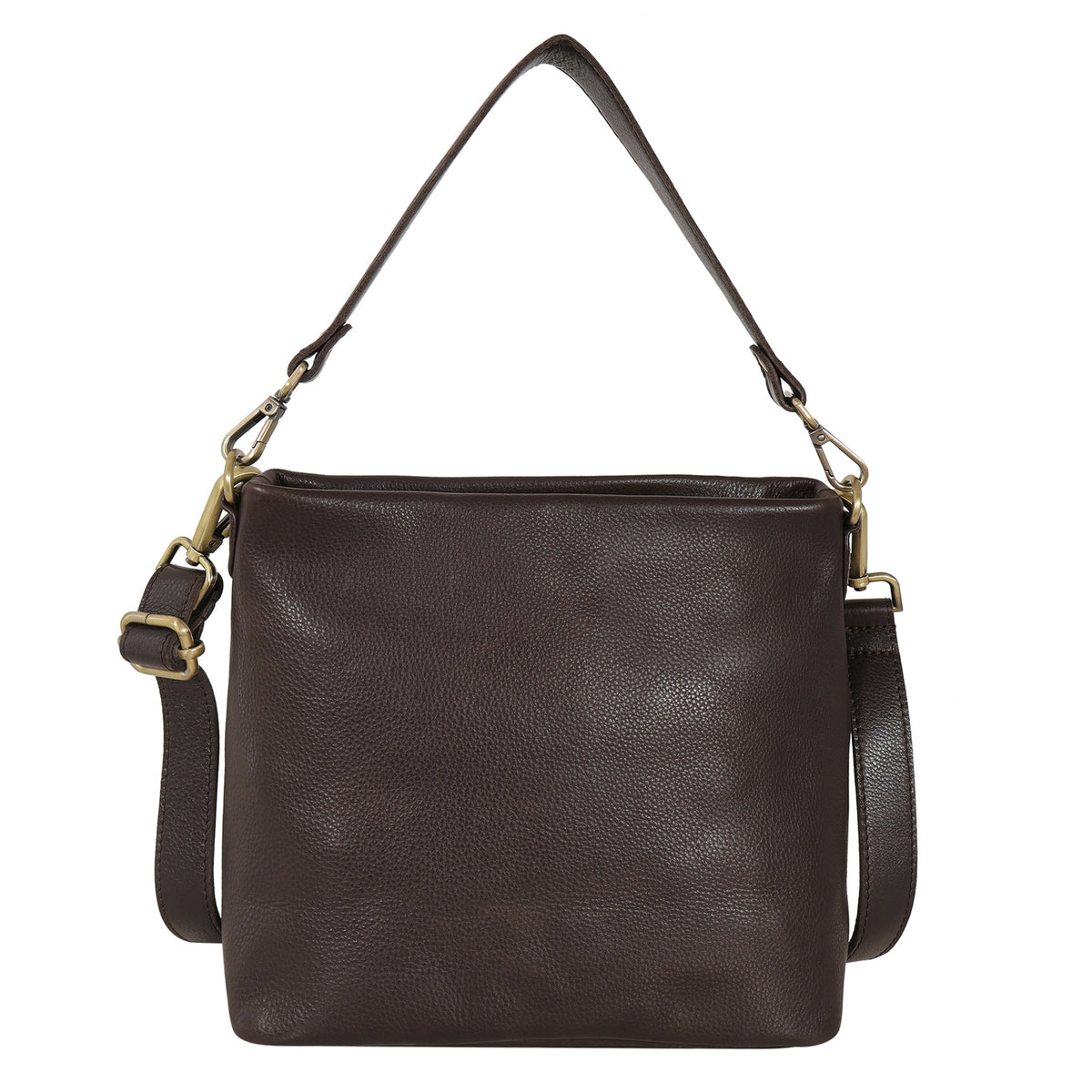 Tabor Milled Leather Crossbody Bag - Cafe
