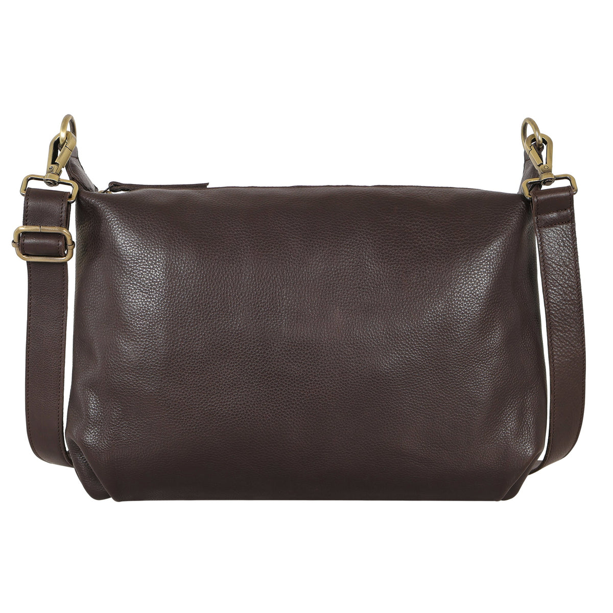 Avery Milled Leather Crossbody Bag - Cafe