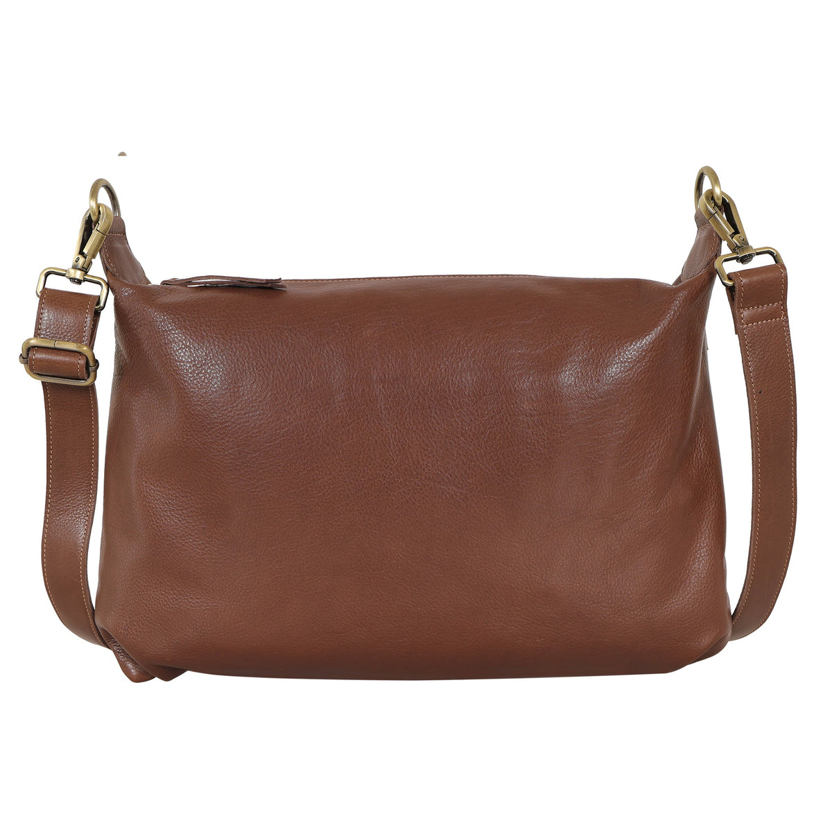 Avery Milled Leather Crossbody Bag - Mocha