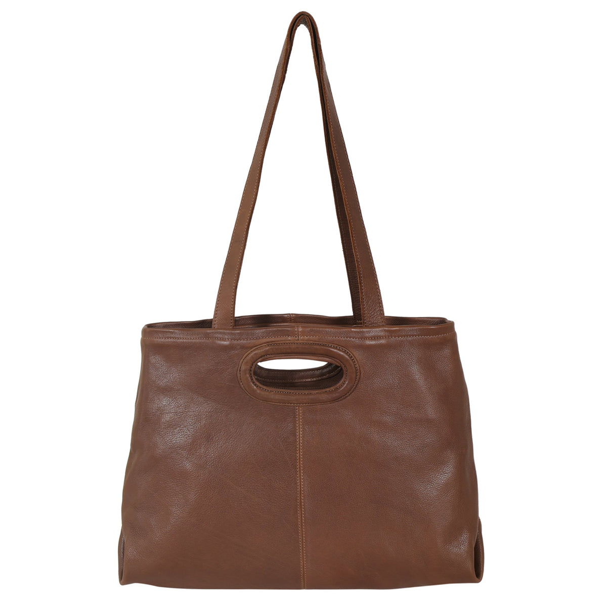 Orly Milled Leather Tote Bag - Mocha