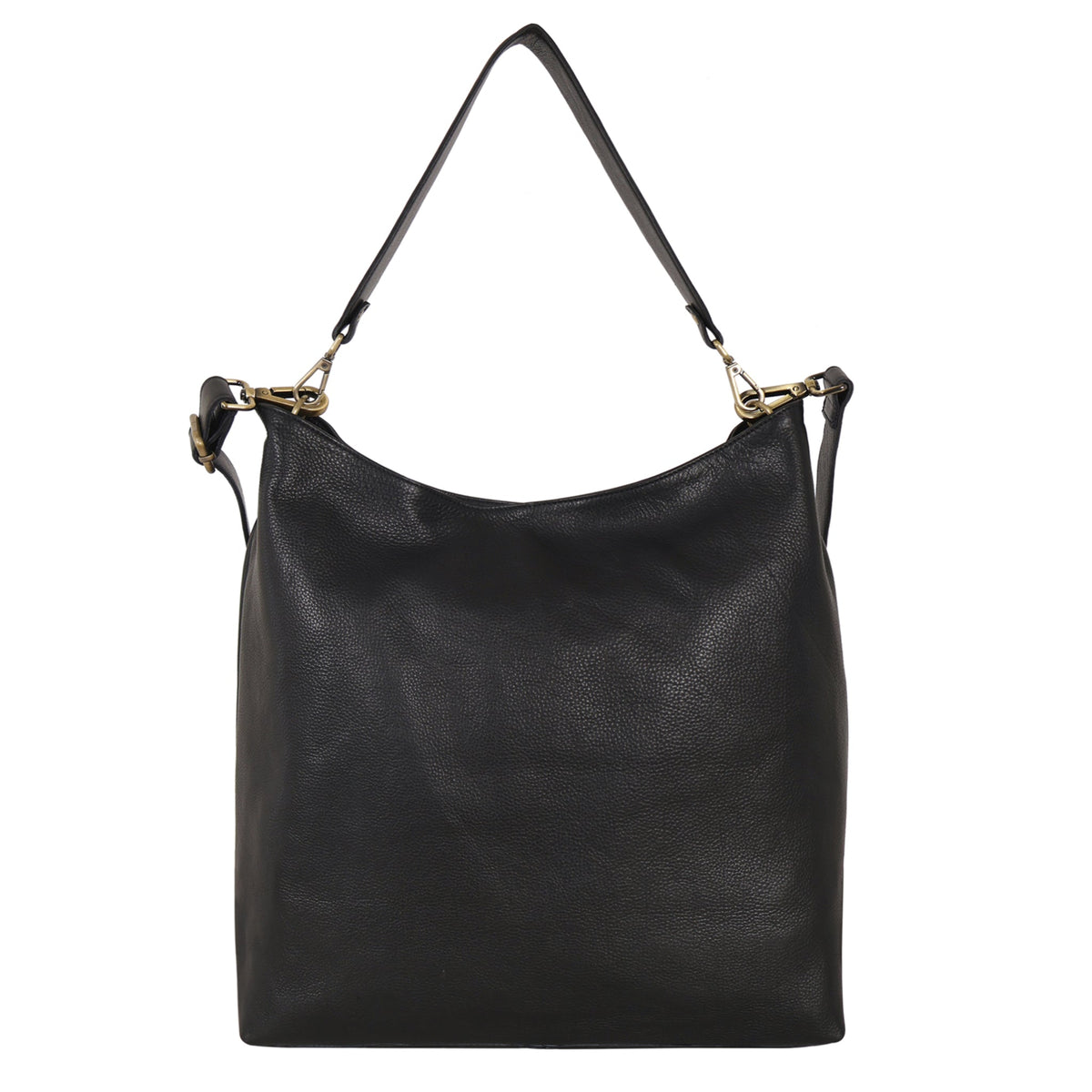 Bree Milled Leather Shoulder Bag - Black