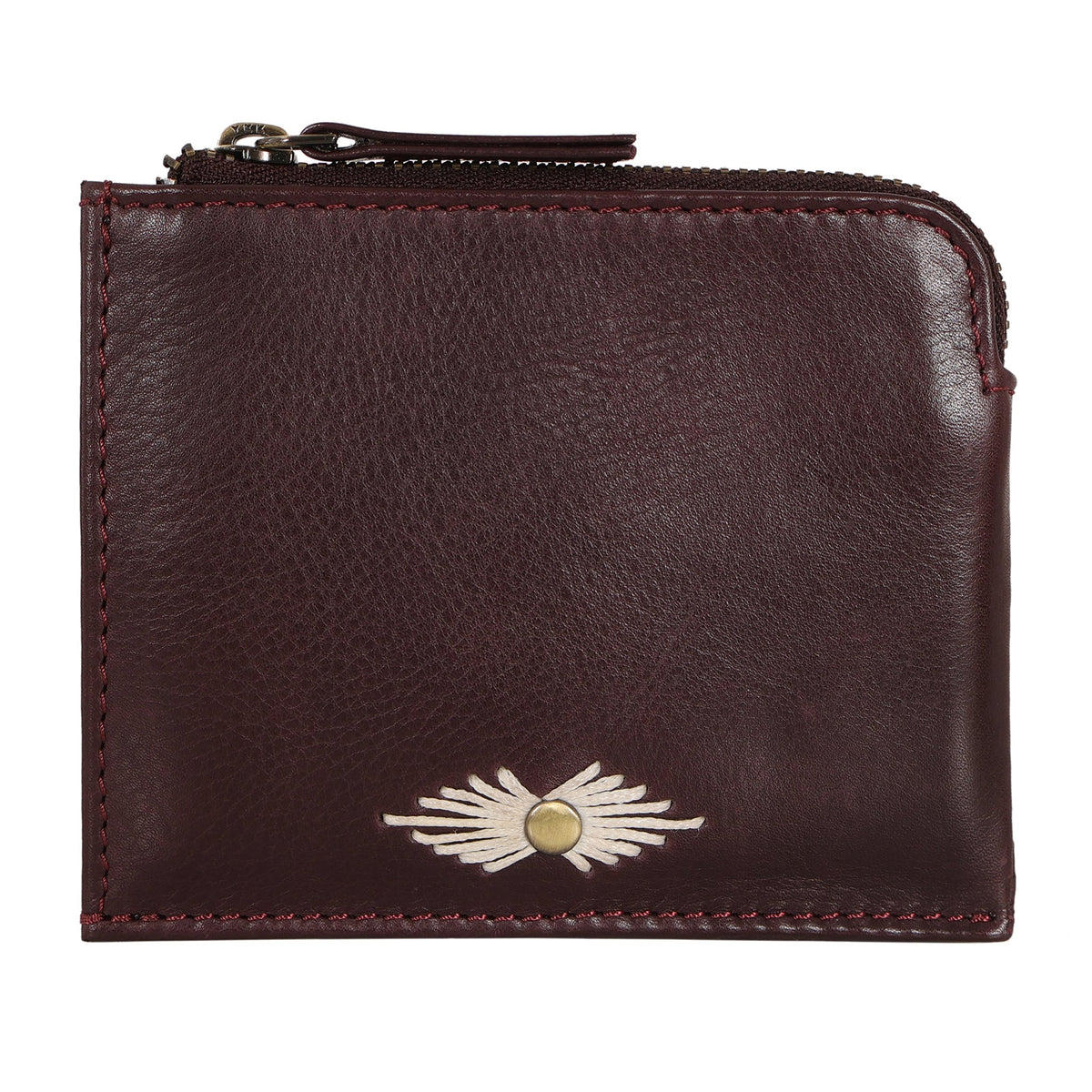 Paz Milled Leather Wallet - Wine