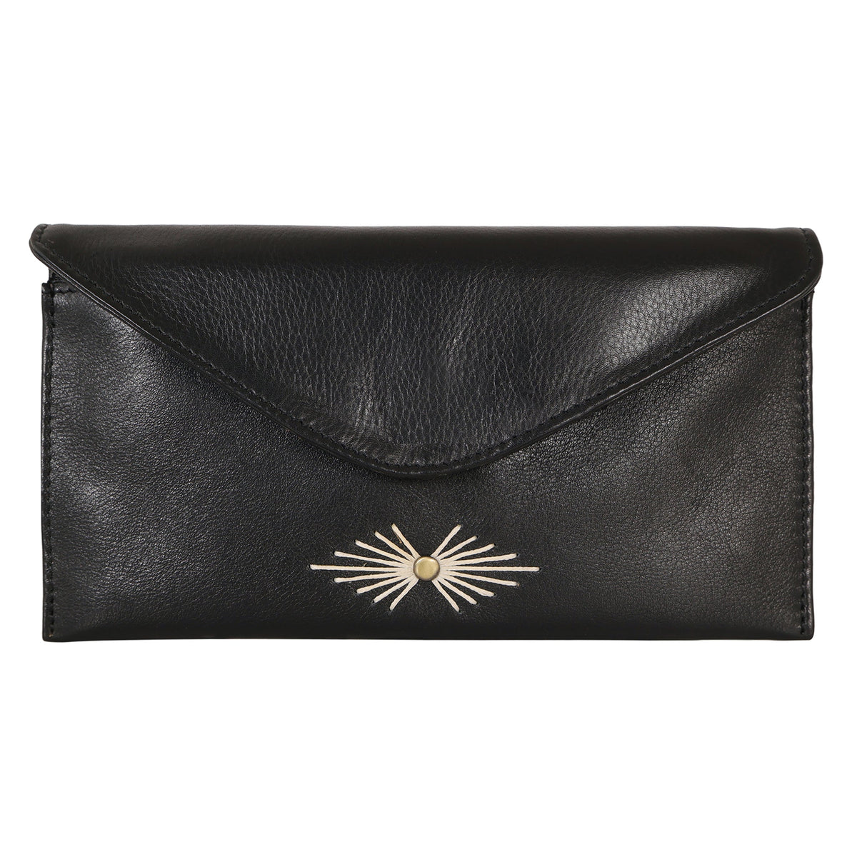 Ynez Milled Leather Wallet - Black
