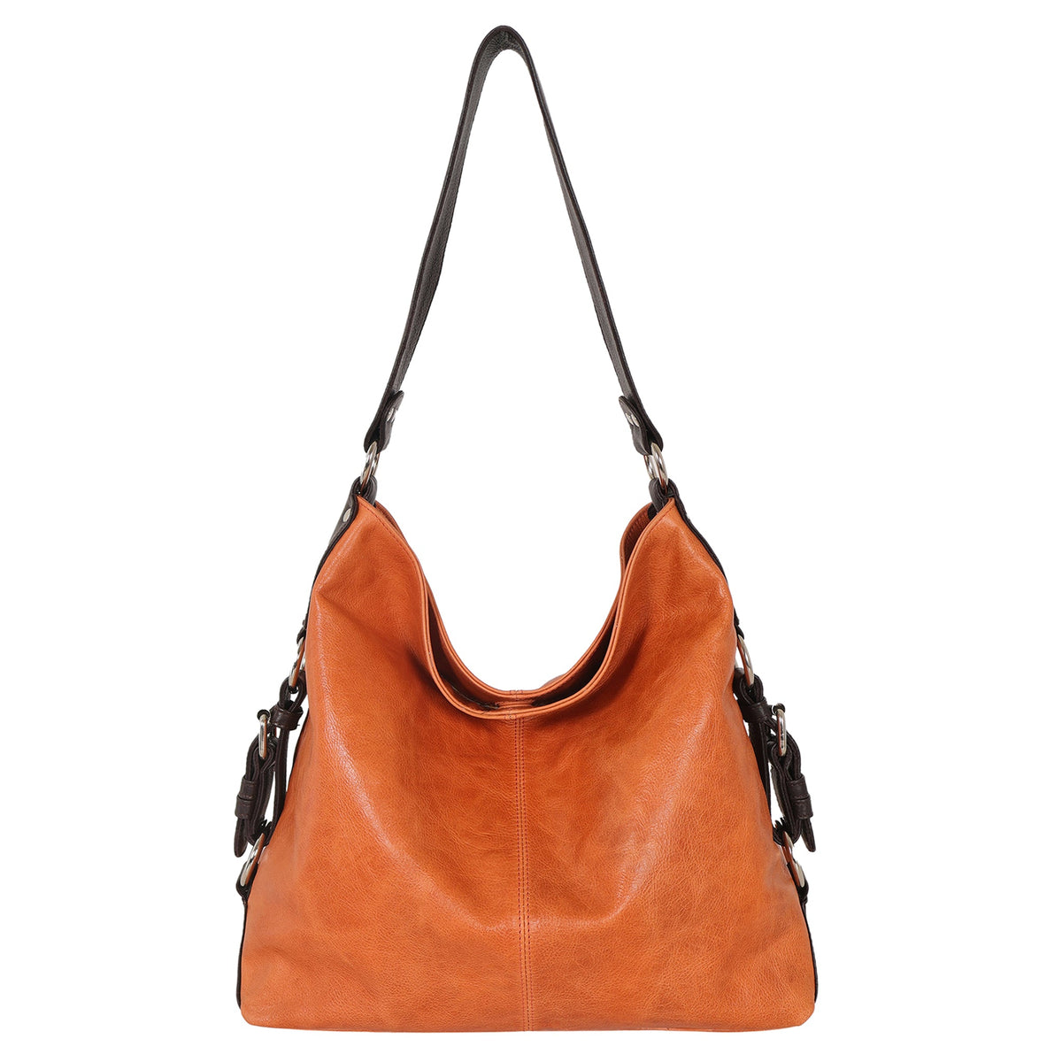 Simone Md Leather Shoulder Bag - Orange