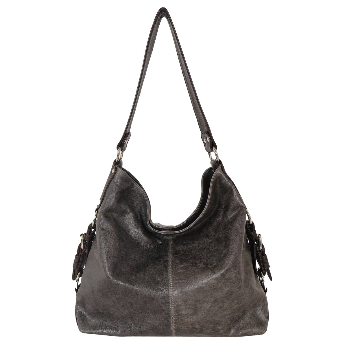 Simone Md Leather Shoulder Bag - Slate