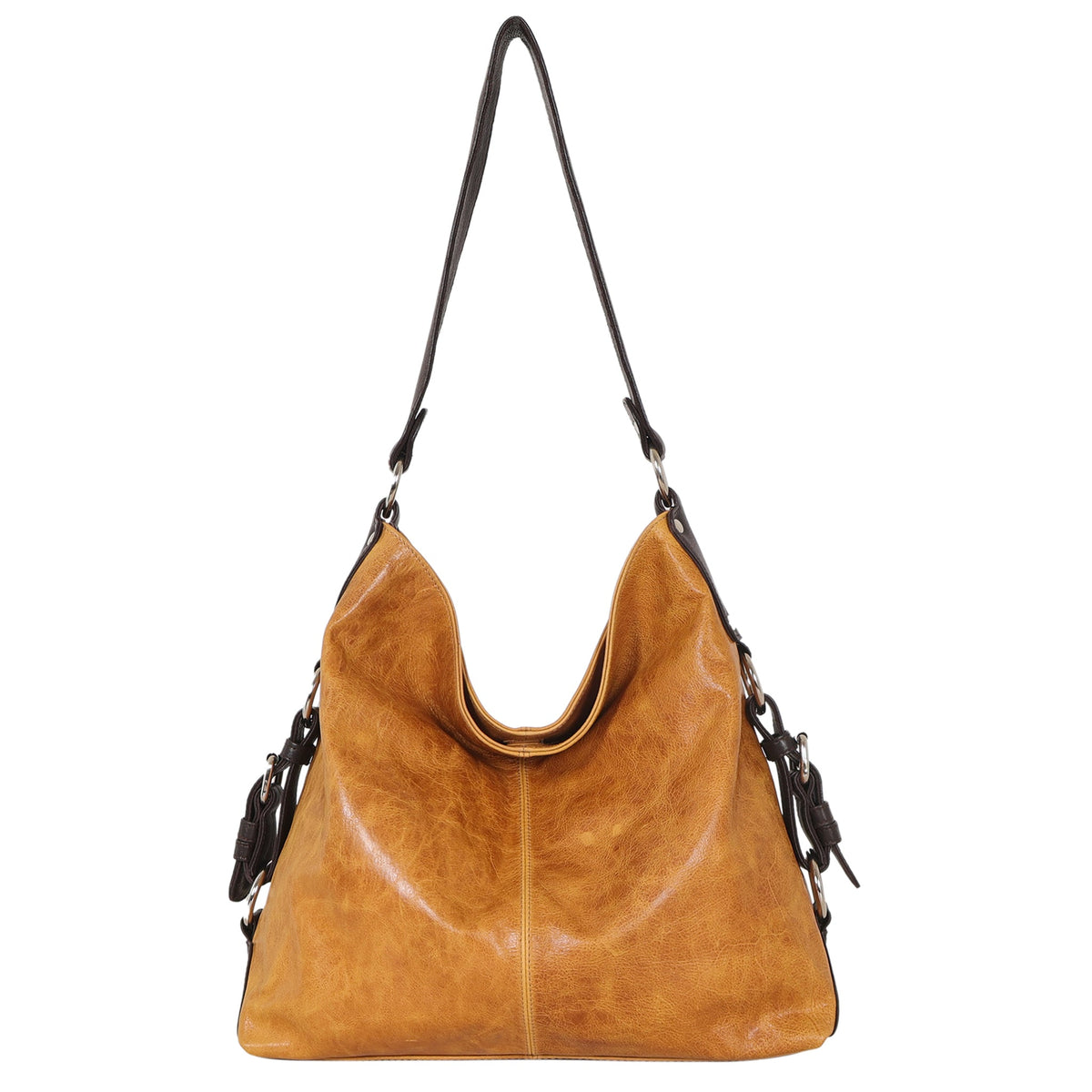 Simone Md Leather Shoulder Bag - Tan