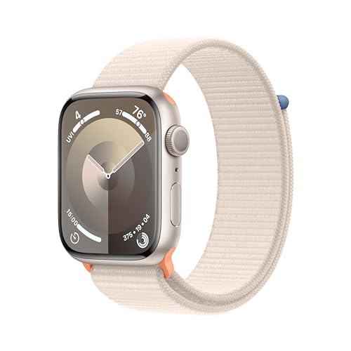 Apple Watch Series 9 (GPS) 45mm Aluminum Case with Starlight Sport Loop - Adj - Starlight - MR983LL/A - Image 2