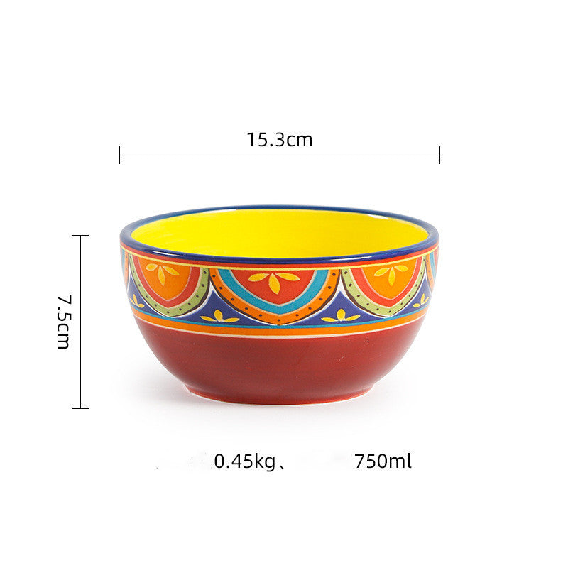 Hand-Painted Ceramic Salad Pots & Bowls - 6inch bowl