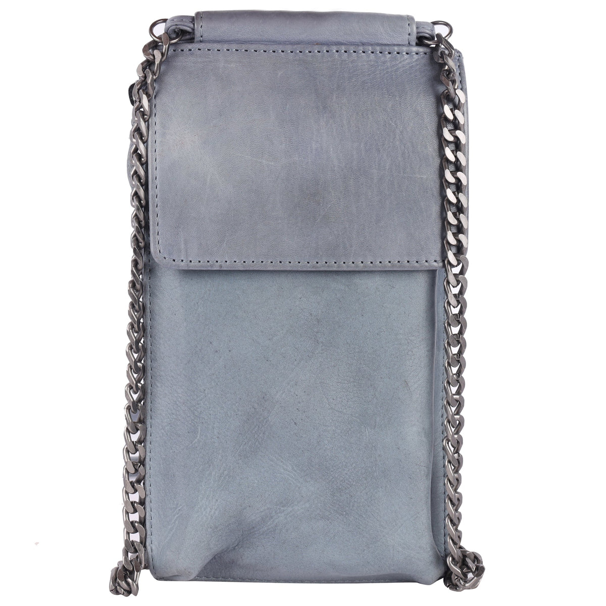 Tati Leather Crossbody Bag - Grey
