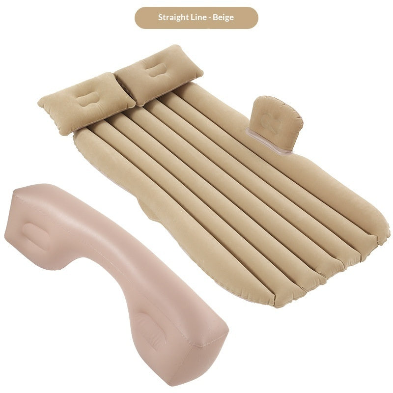 Wave-Shaped Inflatable Car Bed - 866B Beige