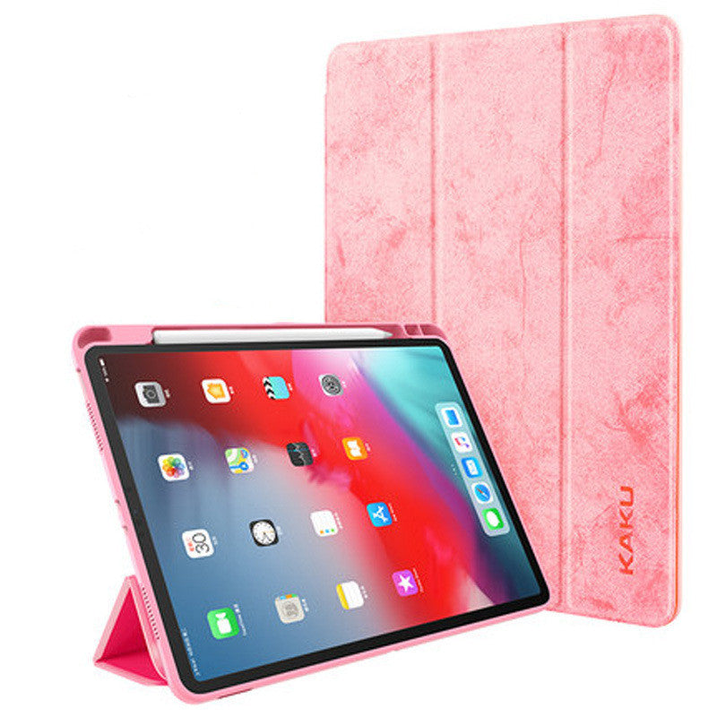 Premium Leather Tablet Case with Built-In Pen Slot - Pink