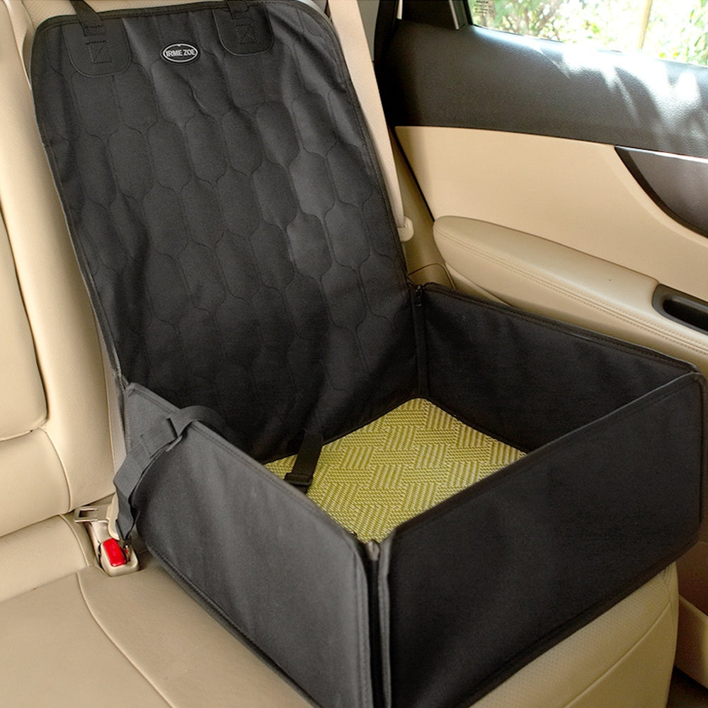 Pet Car Travel Rear Seat Cushion - KC60 Dog Basket Velcro Style