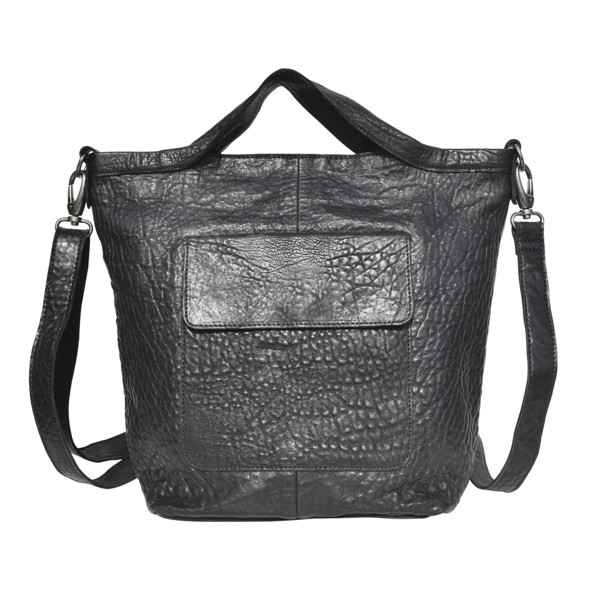 Bianca Leather Crossbody Bag - Bubble Black