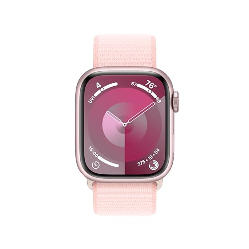 Apple Watch Series 9 GPS 41mm - Pink Aluminum Case with Light Pink Sport Loop - MR953LW/A - Image 2
