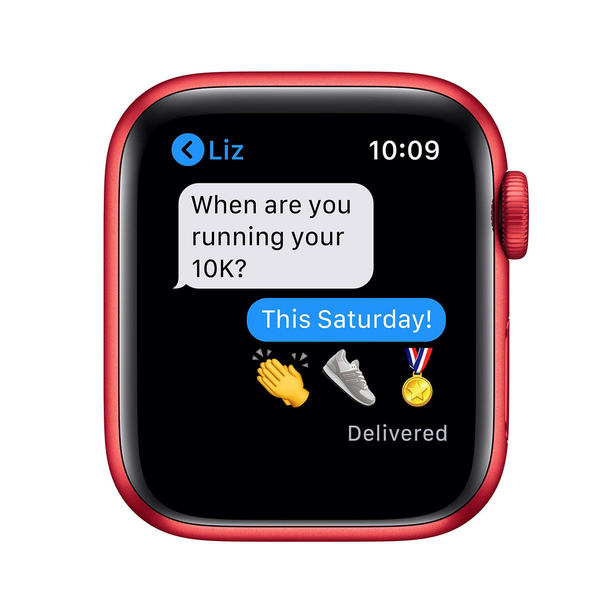 Apple Watch Series 6 GPS + Cellular, 40mm RED Aluminum Case with RED Sport Band - M02T3LL/A - Image 6