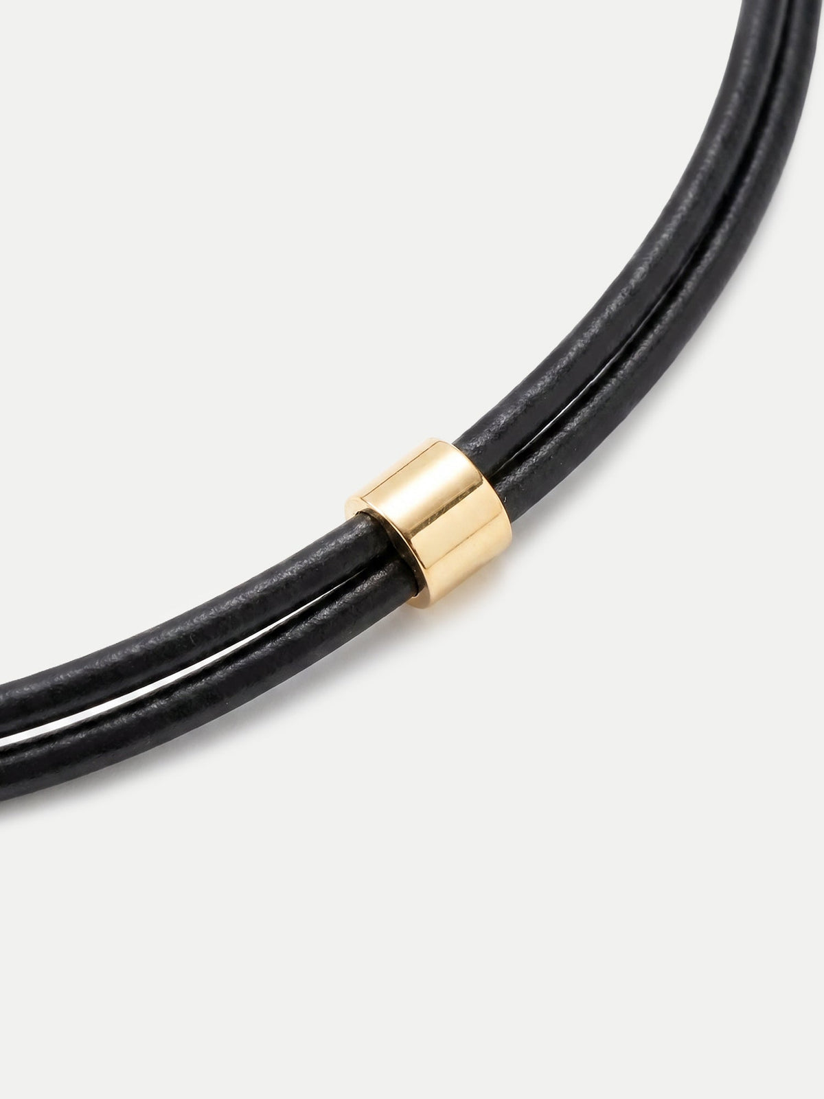 Black Leather Pendant Necklace - Image 3