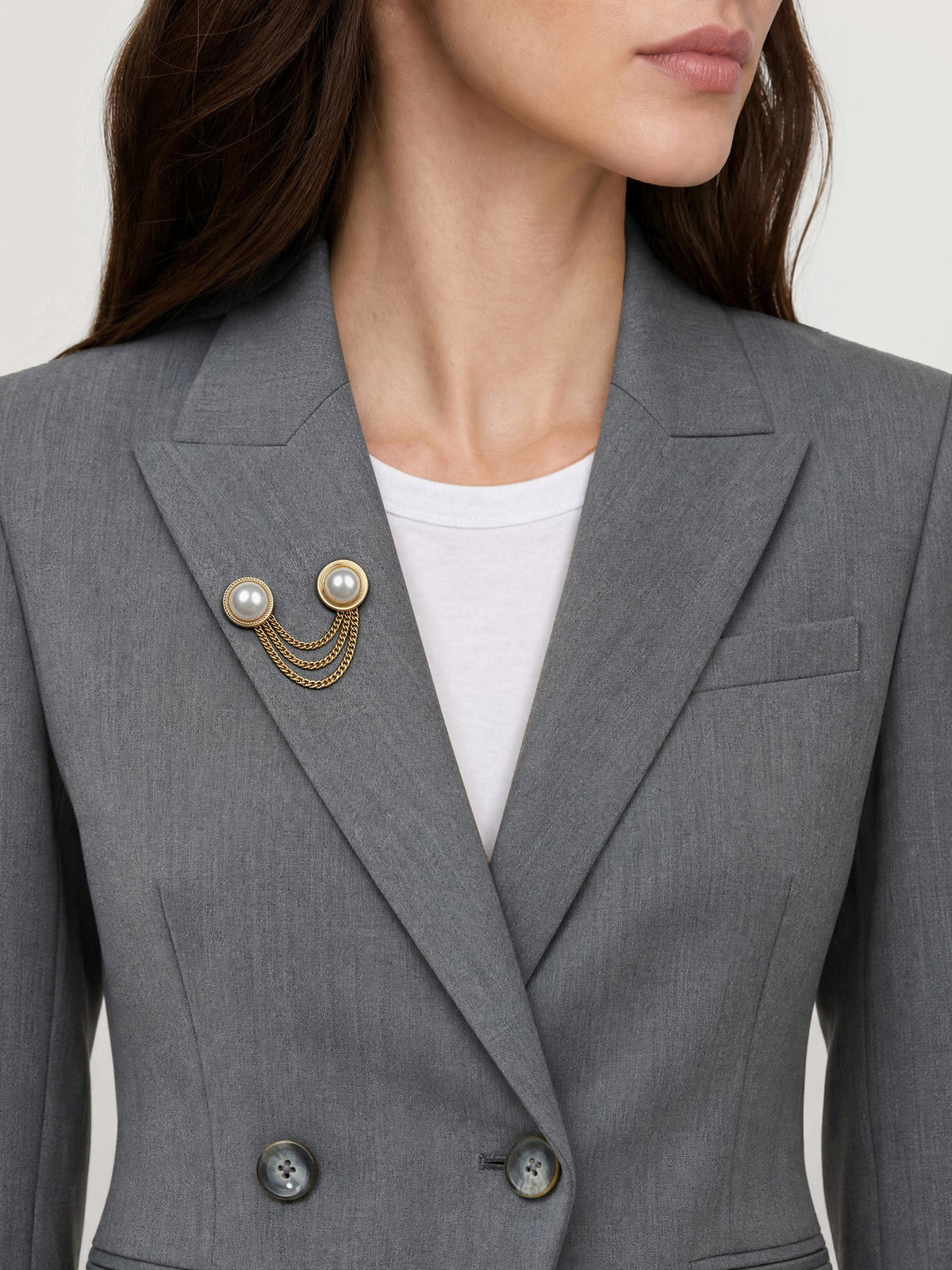 Pearl Chain Brooch - Image 2