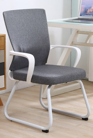 Ergonomic Home Desk Chair with Comfortable Backrest - Bow frame white frame linen gr