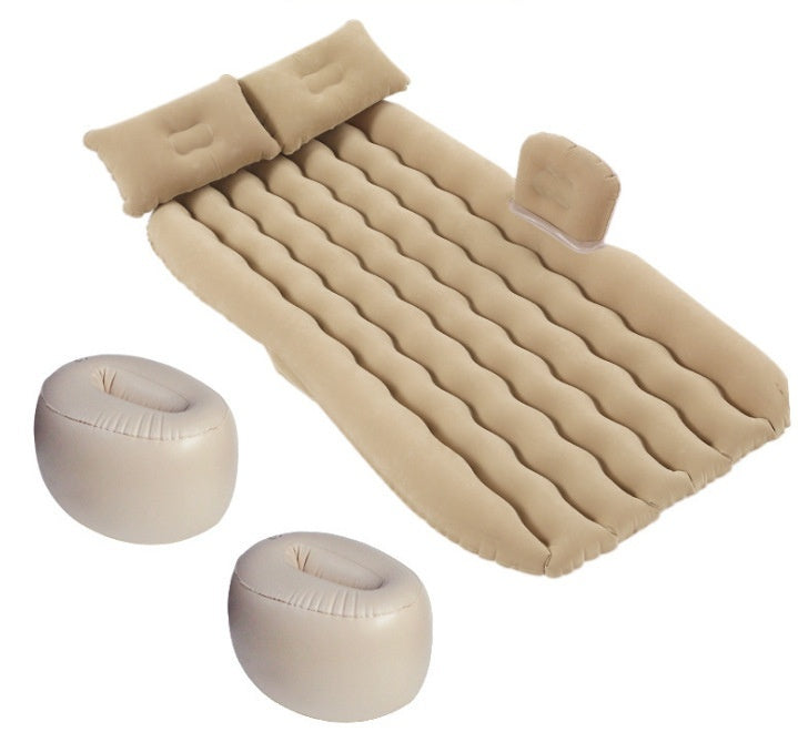 Wave-Shaped Inflatable Car Bed - 865 Beige