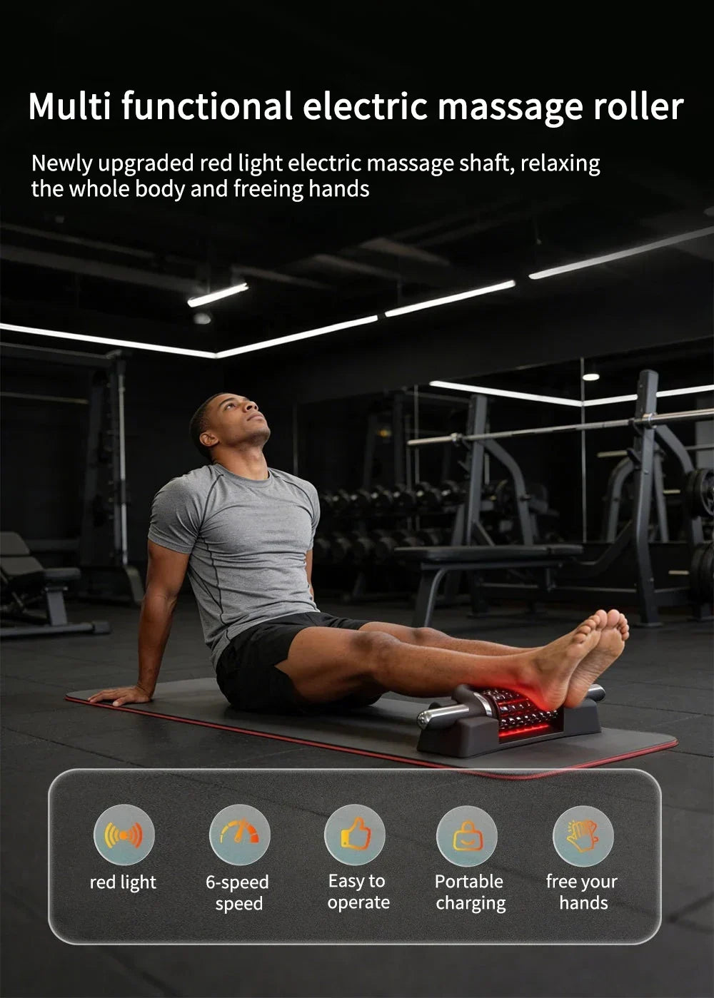 Electric Roller Massage Gun with Red Light - Image 6