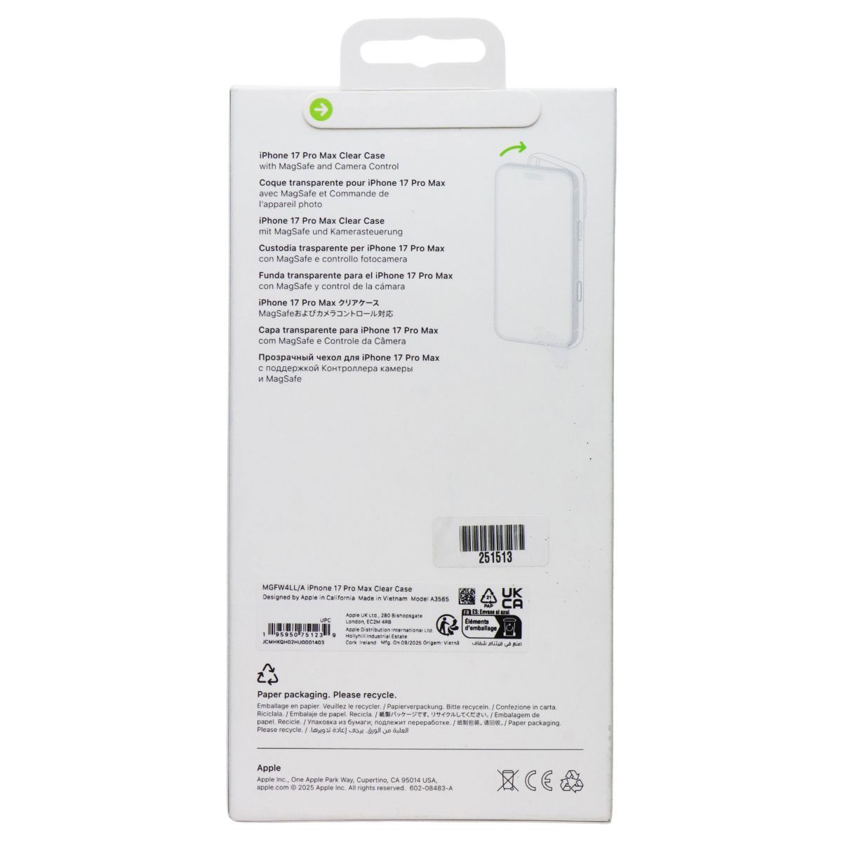 Apple Official Clear Case for MagSafe with Camera Control for iPhone 17 Pro Max - New - Image 5