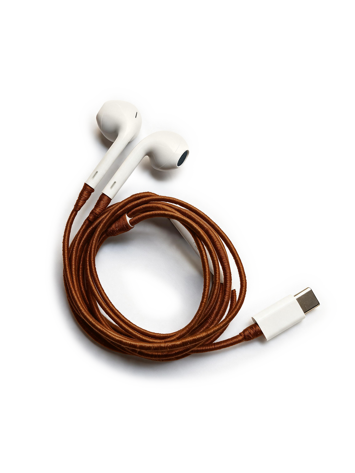 Brown Hand-Wrapped Earphones - Image 2