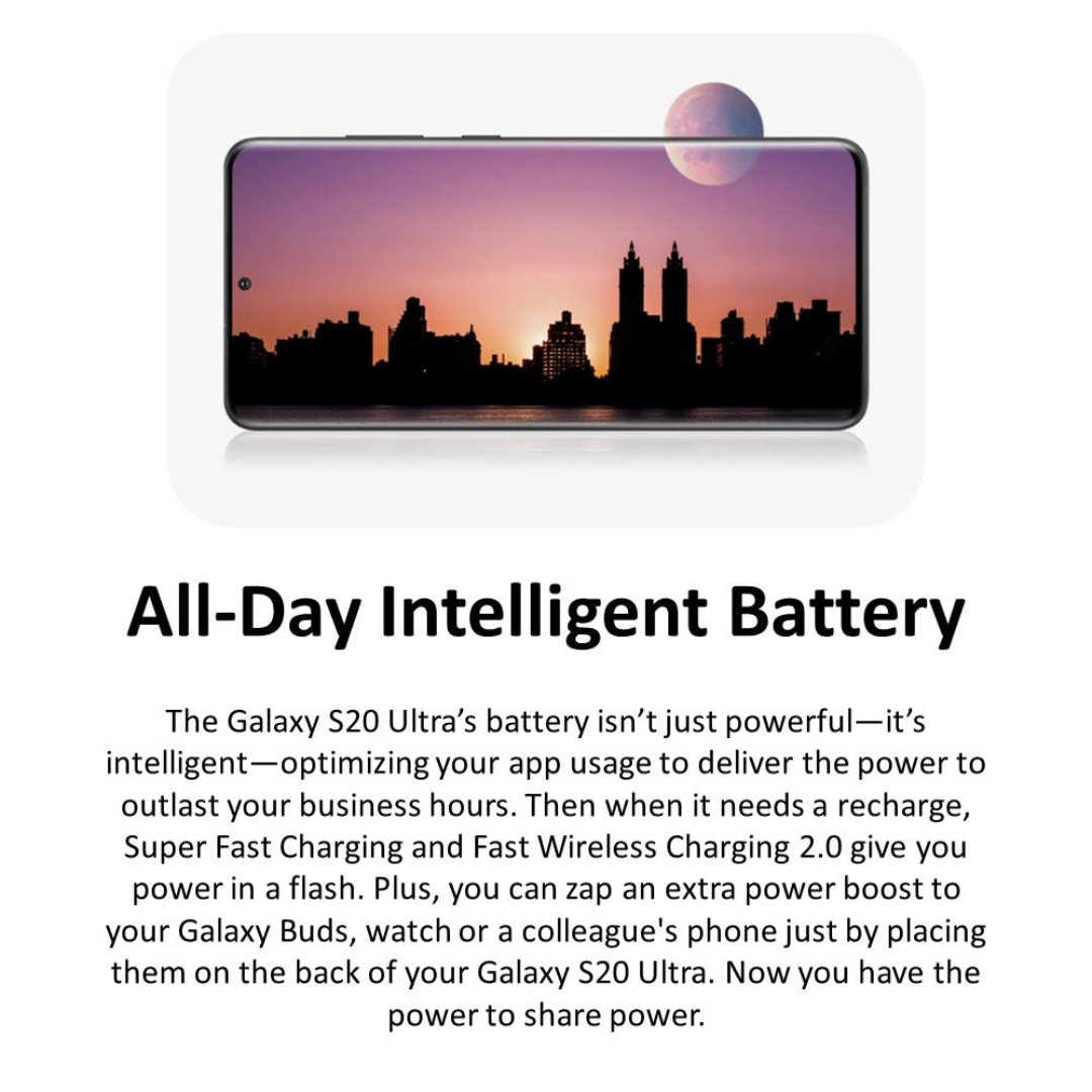 AT&T Samsung Galaxy S20 Ultra 5G - 512GB - Cosmic Black - SM-G988UZKEATT - Image 7