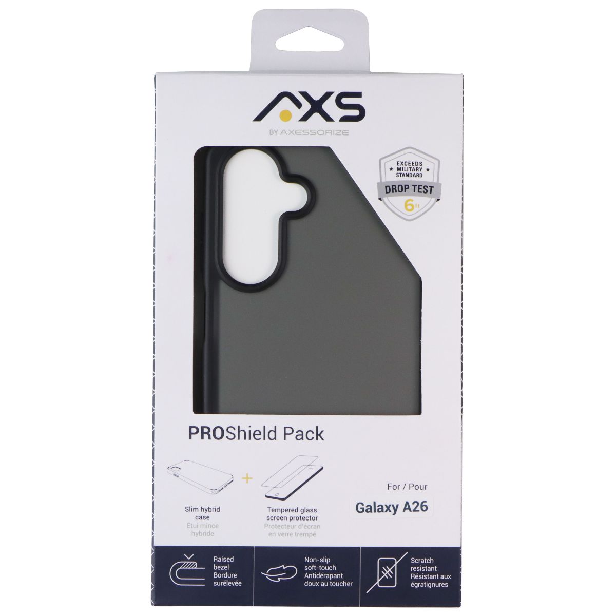 Axessorize AXS PROShield Pack (Case/Glass) for Samsung Galaxy A26 - Black - New