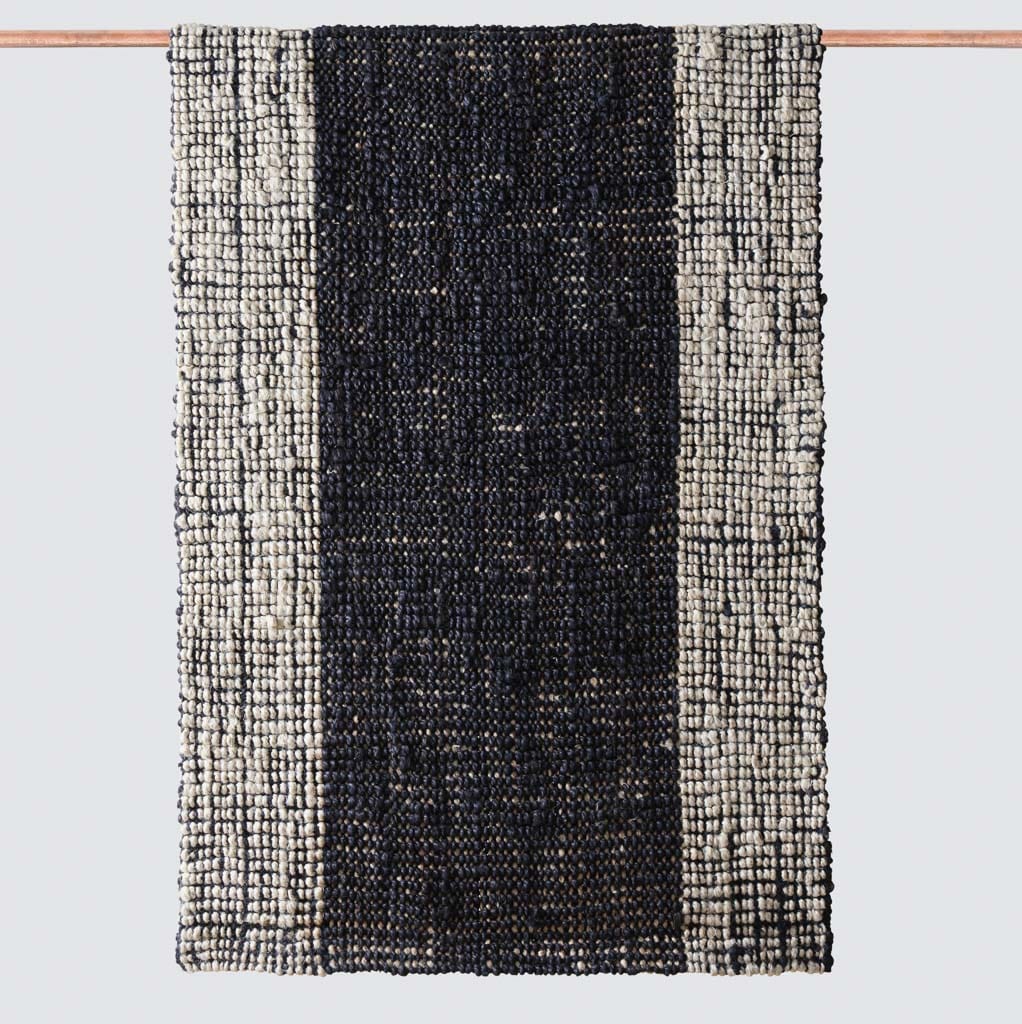 Aditha Handwoven Jute Accent Rug - Black