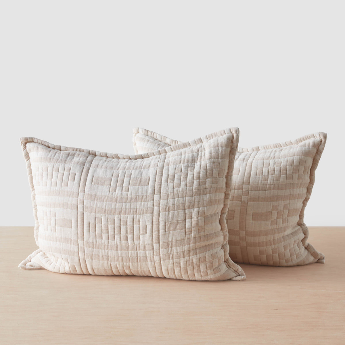Alegria Organic Cotton Quilted Shams - Oat