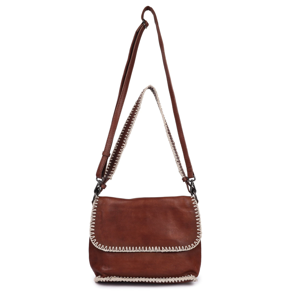 Ambrose Leather Shoulder Bag - Almond