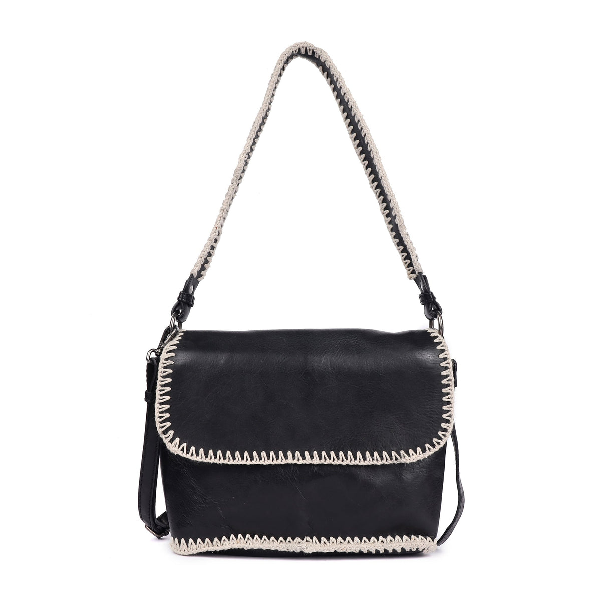 Ambrose Leather Shoulder Bag - Black