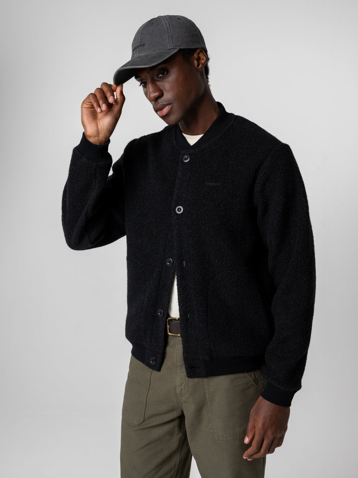 Men's Portell Wool Fleece Bomber Jacket - Image 3