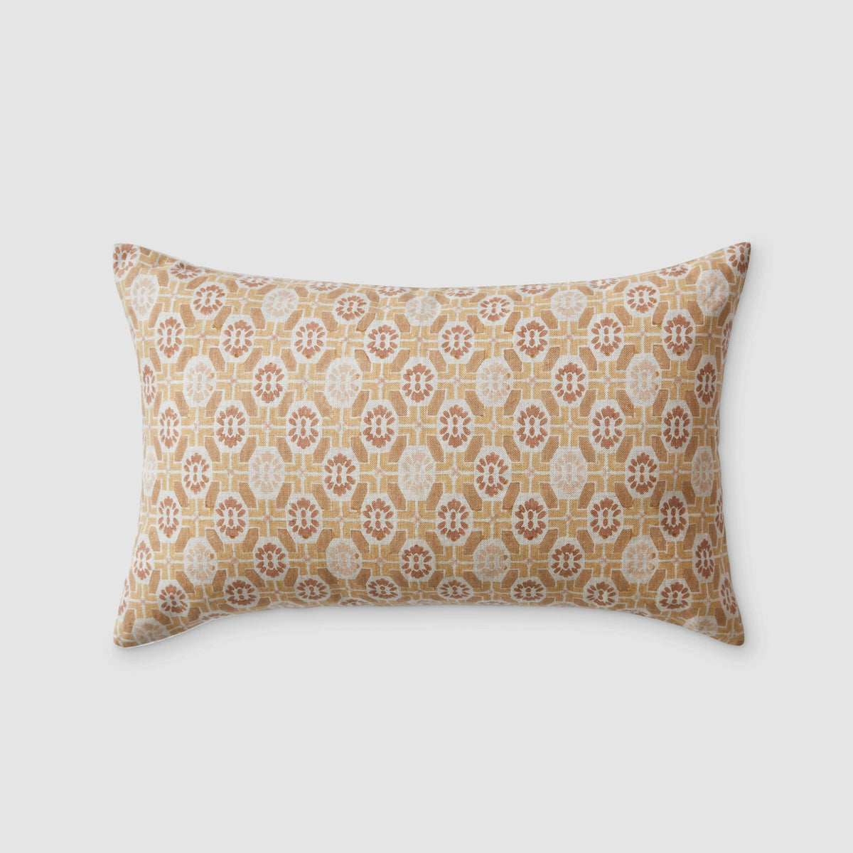 Ayana Block Print Lumbar Pillow - Turmeric