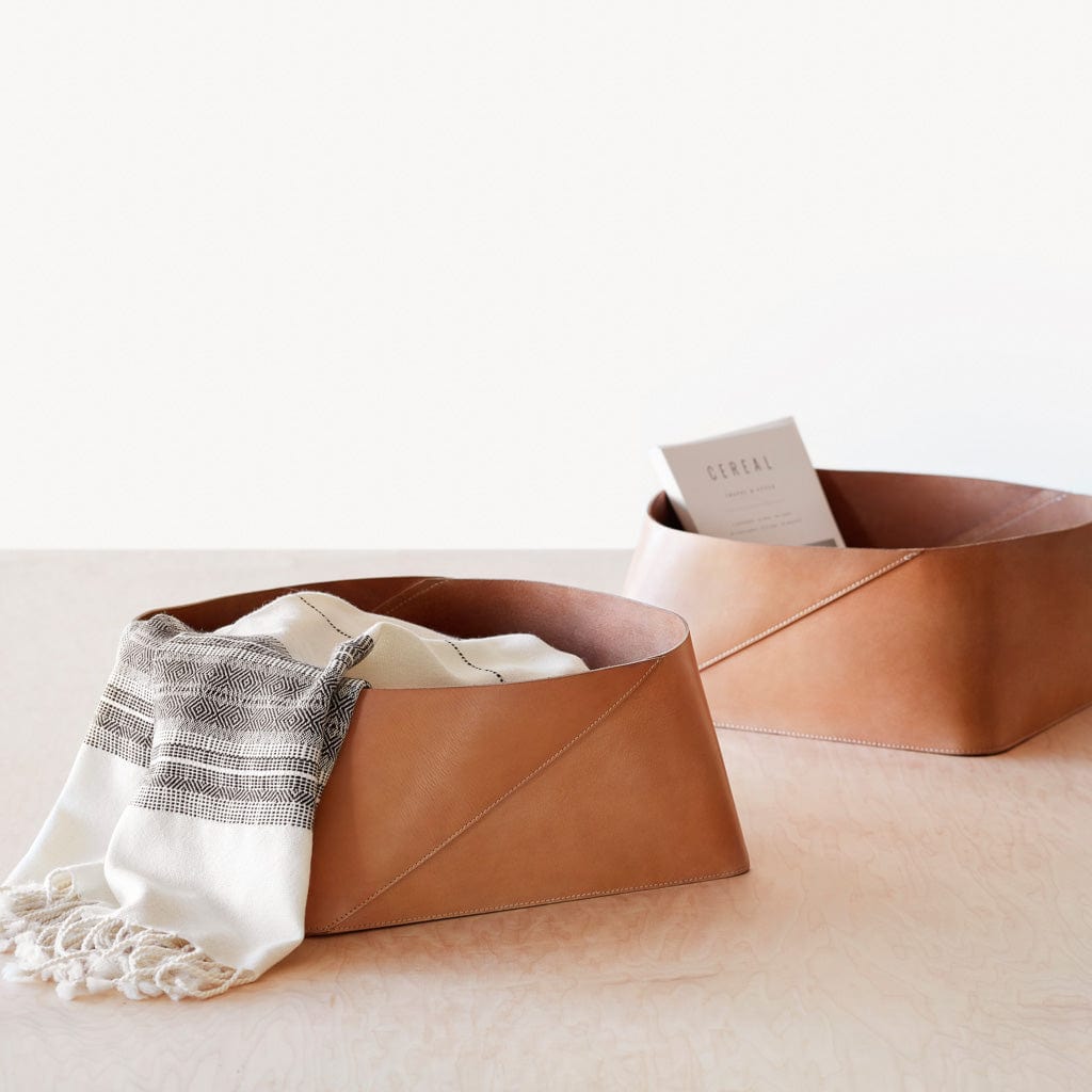 Azad Low Leather Storage Bin - Image 6
