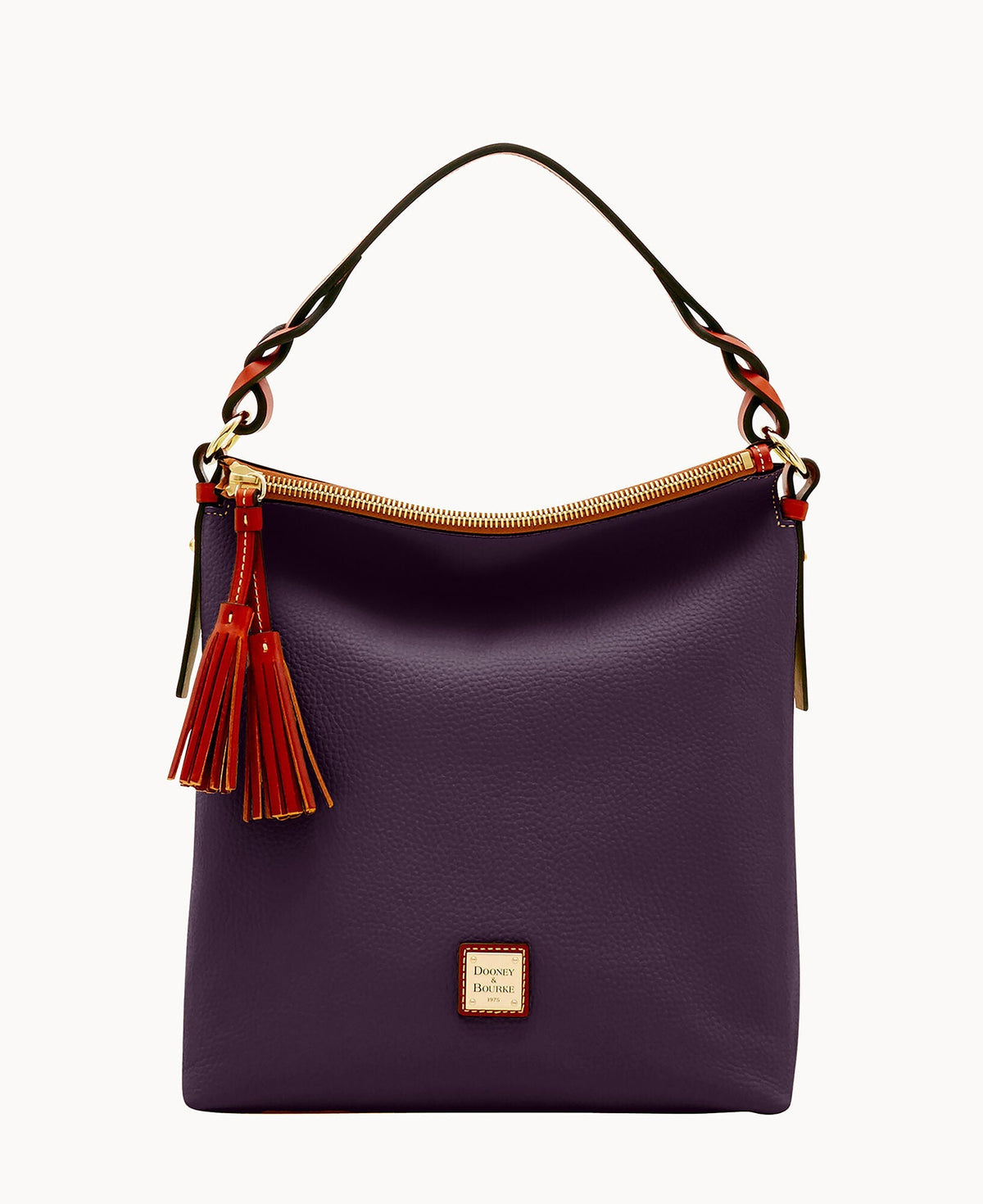 Pebble Grain Small Sloan - Plum Wine