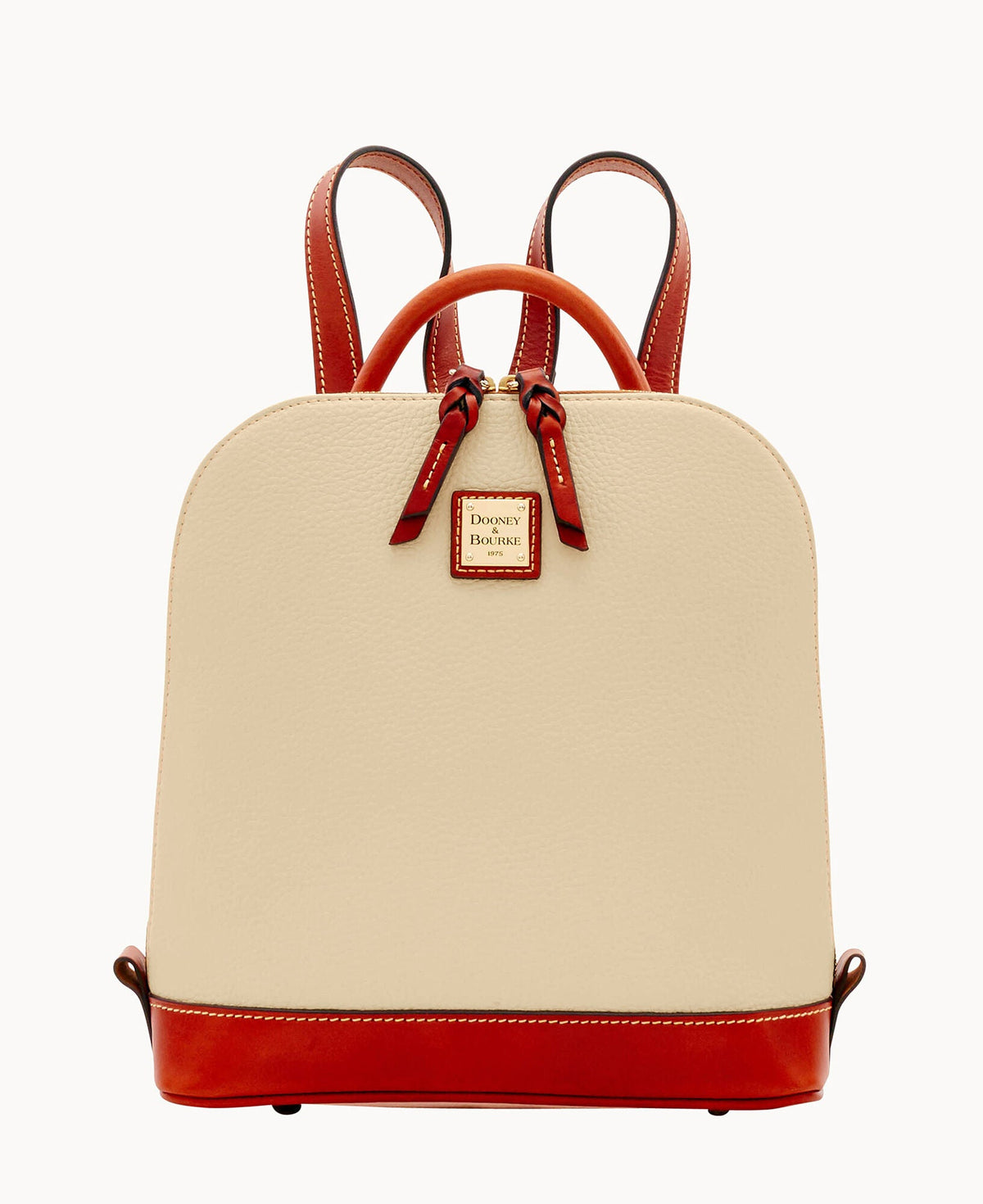 Pebble Grain Zip Pod Backpack - Bone