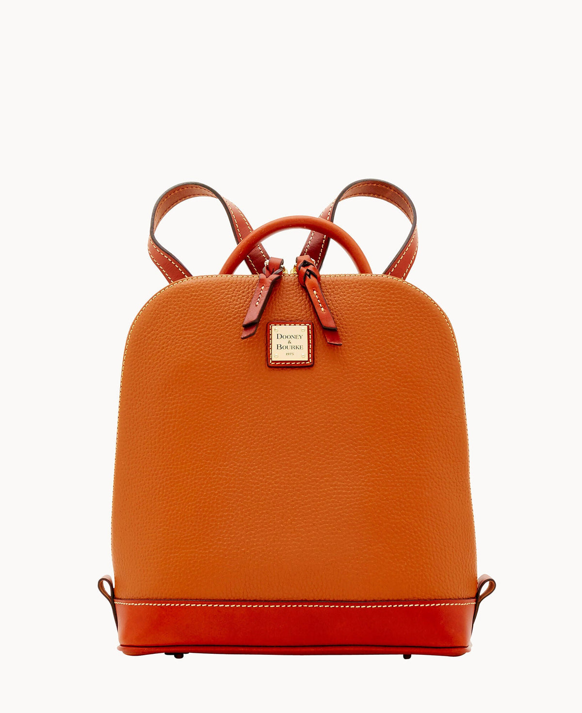 Pebble Grain Zip Pod Backpack - Caramel