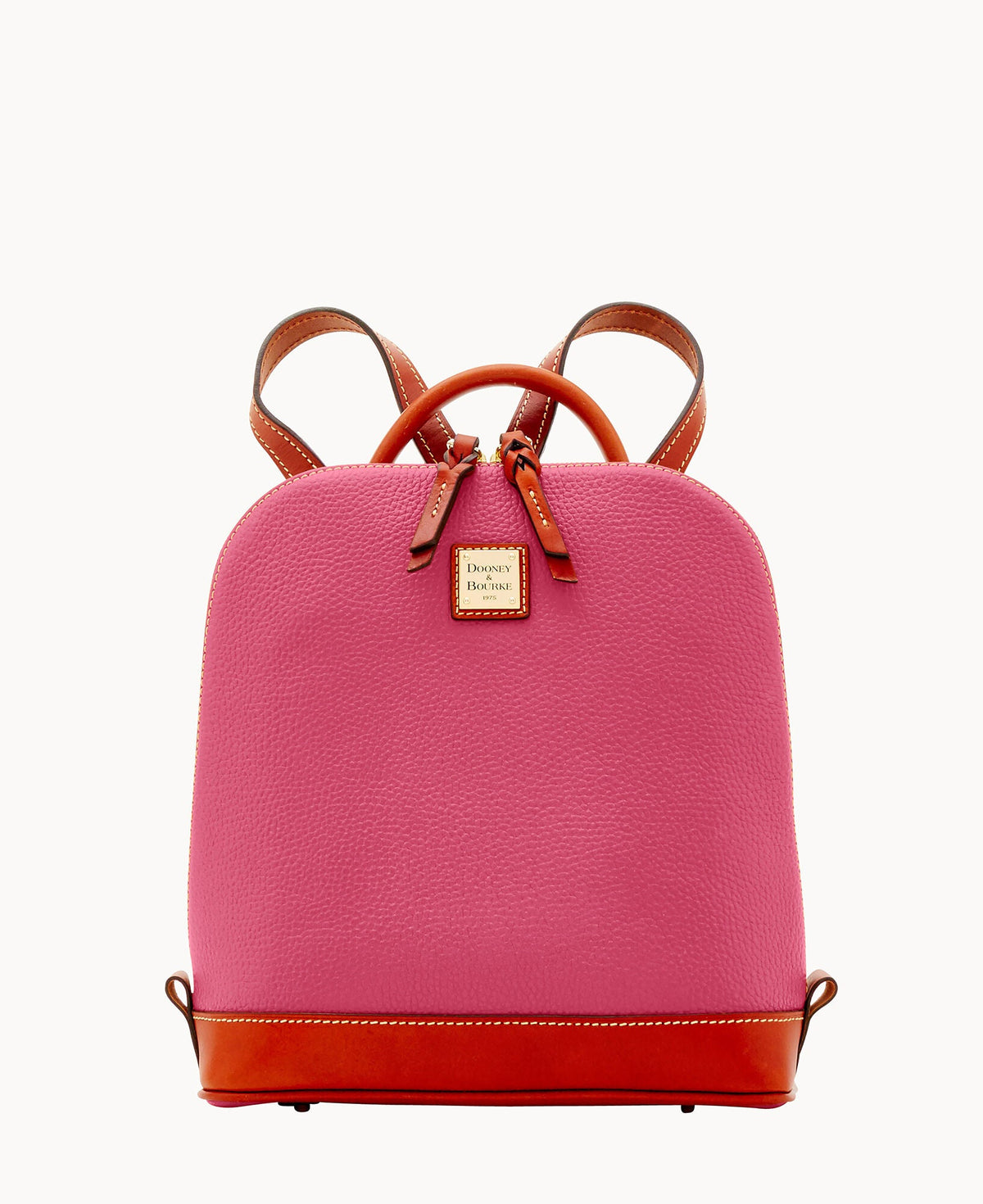 Pebble Grain Zip Pod Backpack - Hot Pink