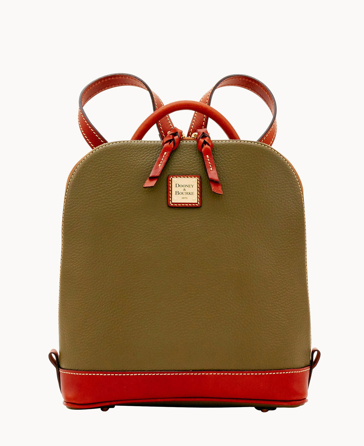 Pebble Grain Zip Pod Backpack - Olive
