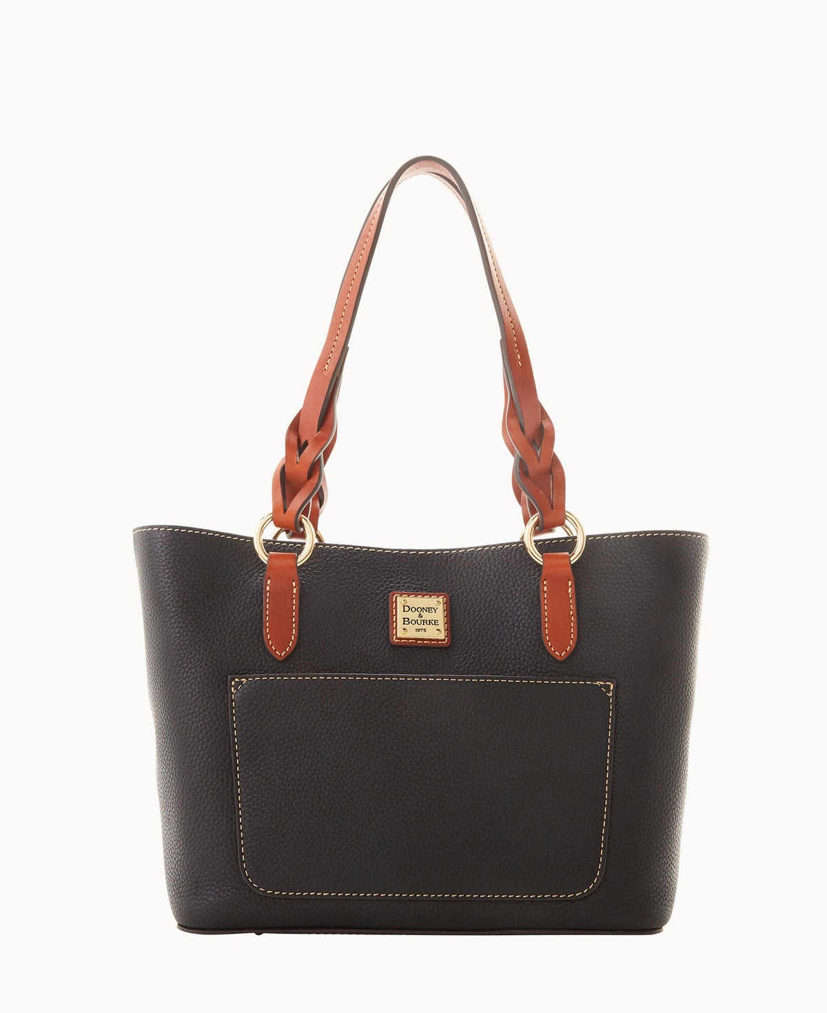 Pebble Grain Small Gretchen Tote - Black