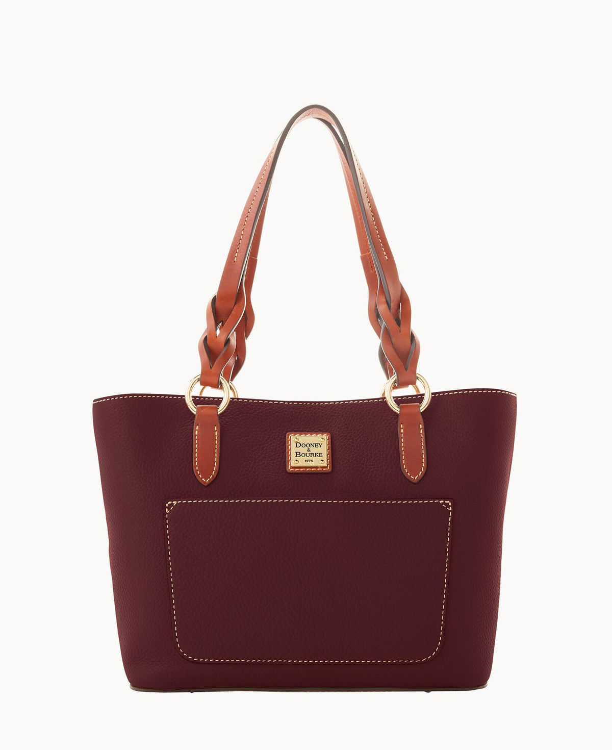 Pebble Grain Small Gretchen Tote - Bordeaux