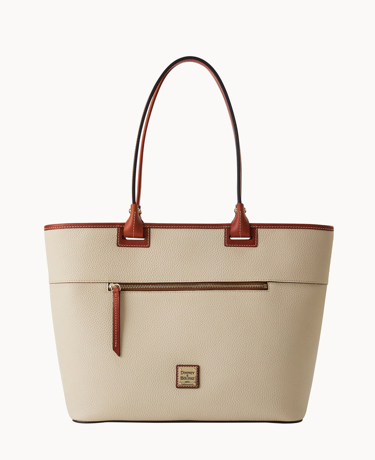 Pebble Grain Large Zip Tote - Bone