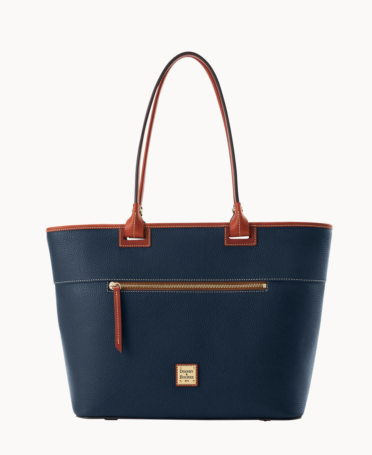 Pebble Grain Large Zip Tote - Midnight Blue